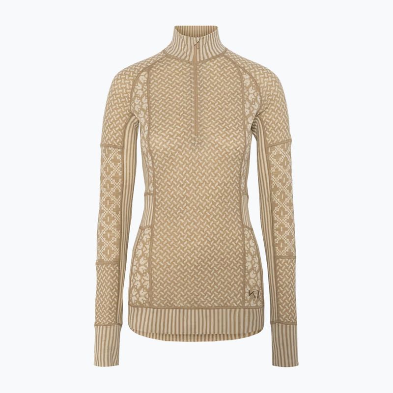 Women's thermal sweatshirt KARI TRAA Smekker Half Zip mocha 3