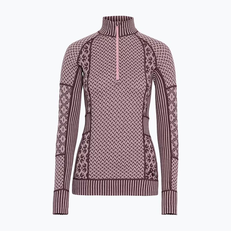 Women's thermal sweatshirt KARI TRAA Smekker Half Zip cocoa powder 4