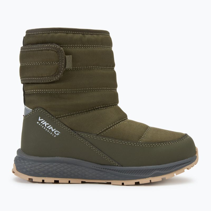 Viking Footwear Equip Warm Waterproof 1V Pull On olive children's snow boots 2