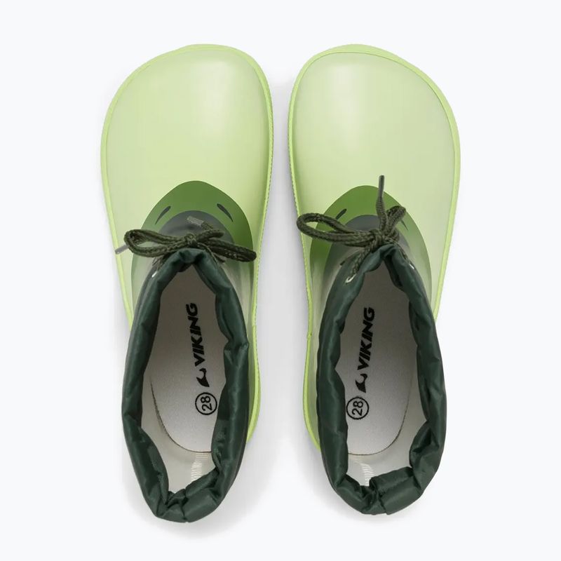Children's Wellington Boots Viking Footwear Alv Barefoot Paw Print light green/green 12