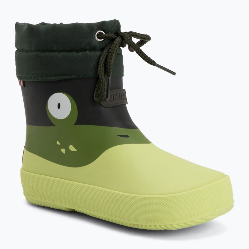 Children's Wellington Boots Viking Footwear Alv Barefoot Paw Print light green/green