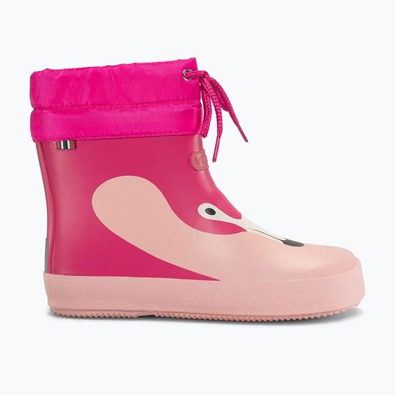 Children's Wellington Boots Viking Footwear Alv Barefoot Paw Print light pink/magenta 8