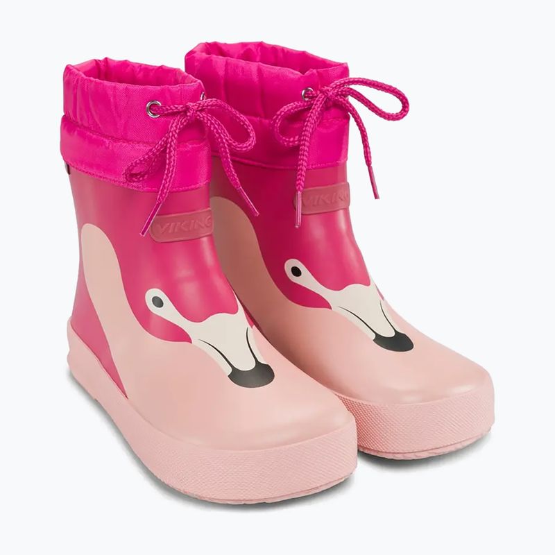 Children's Wellington Boots Viking Footwear Alv Barefoot Paw Print light pink/magenta 10