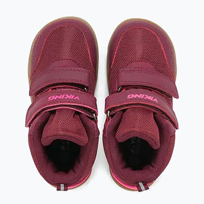 Children's barefoot shoes Viking Footwear Alv Barefoot Mid 2V Waterproof burgundy 13