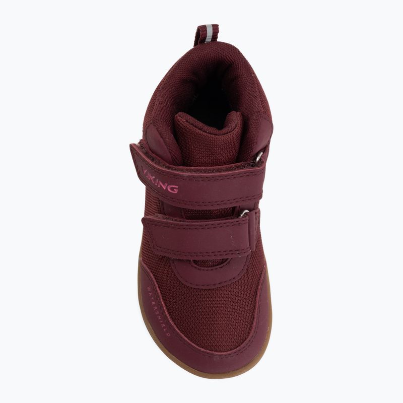 Children's barefoot shoes Viking Alv Barefoot Mid 2V Waterproof burgundy 4