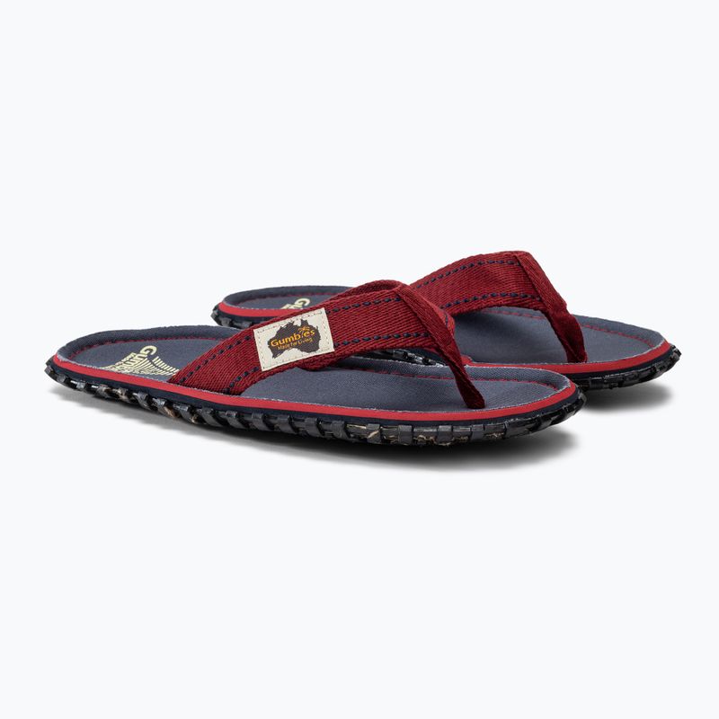 Gumbies Islander navy blue and maroon flip flops 5