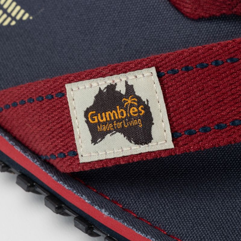 Gumbies Islander navy blue and maroon flip flops 7