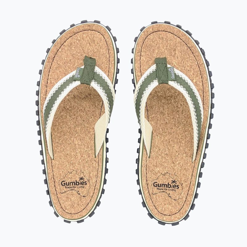 Gumbies Corker khaki flip flops 8