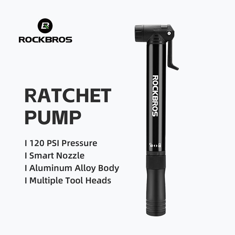 Rockbros bike pump 42320010 120psi black 2