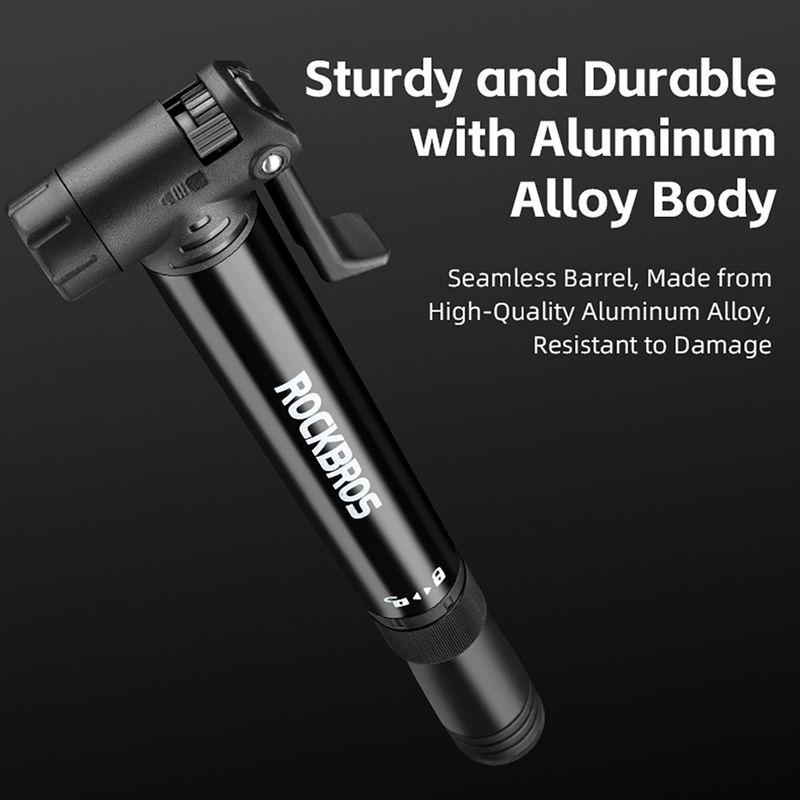 Rockbros bike pump 42320010 120psi black 7