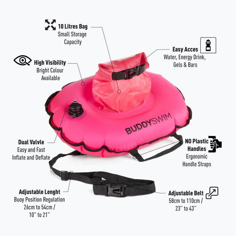 Safety buoy BuddySwim Hydrastation 10 l pink 3