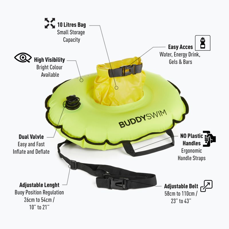 Safety buoy BuddySwim Hydrastation 10 l yellow 3