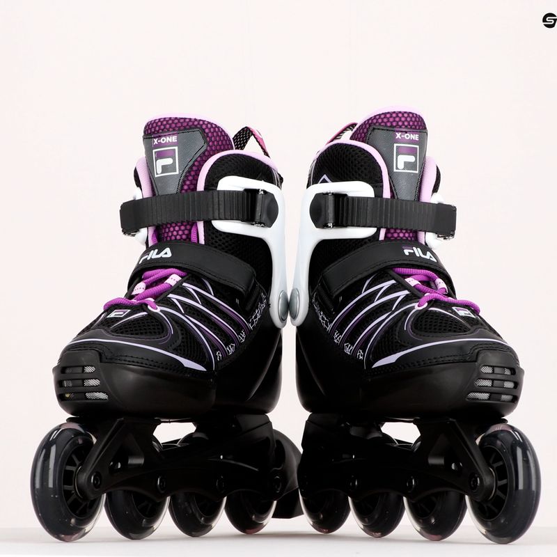 Children's roller skates FILA X-One G black/pink/magenta 10