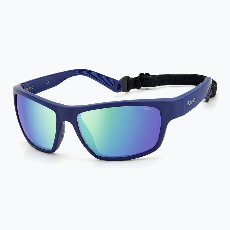 Polaroid PLD 7037/S matt blue/greygreen mirror polarised sunglasses 2