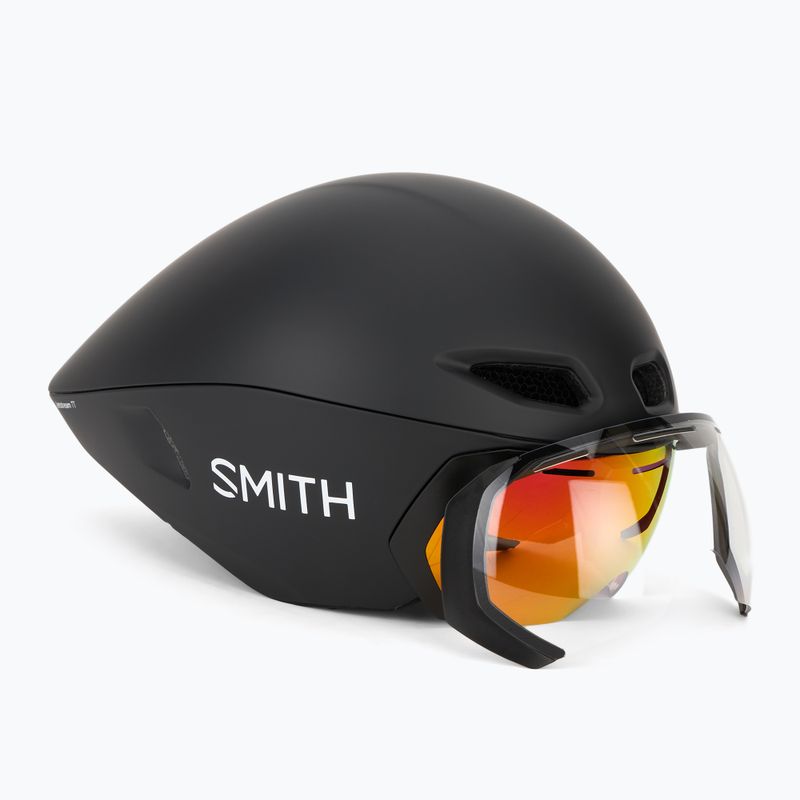 Smith Jetstream TT matte black/chromapop red mirror/clear bike helmet 9