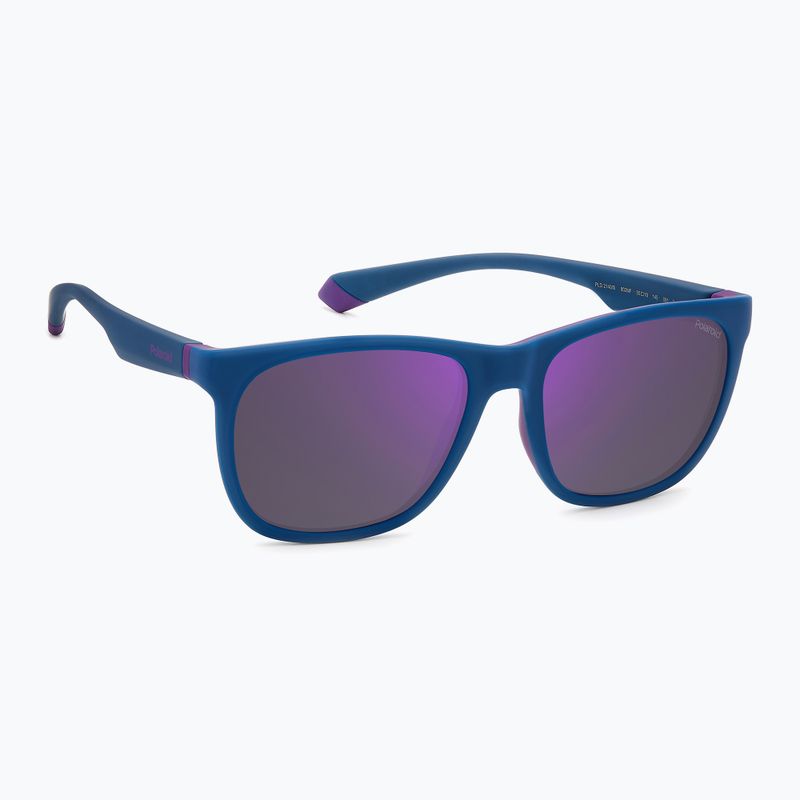 Polaroid PLD 2140/S matte blue violet/violet mirror polarised sunglasses