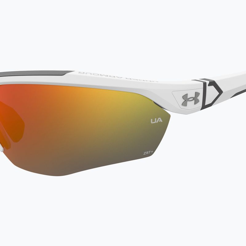 Men's Under Armour Yard Pro matte white/orange multilayer oleophobic sunglasses 7
