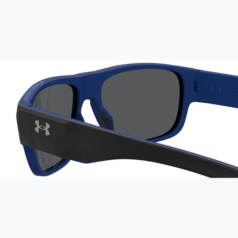 Men's Under Armour Scorcher matte black blue/blu sky mirror sunglasses 6