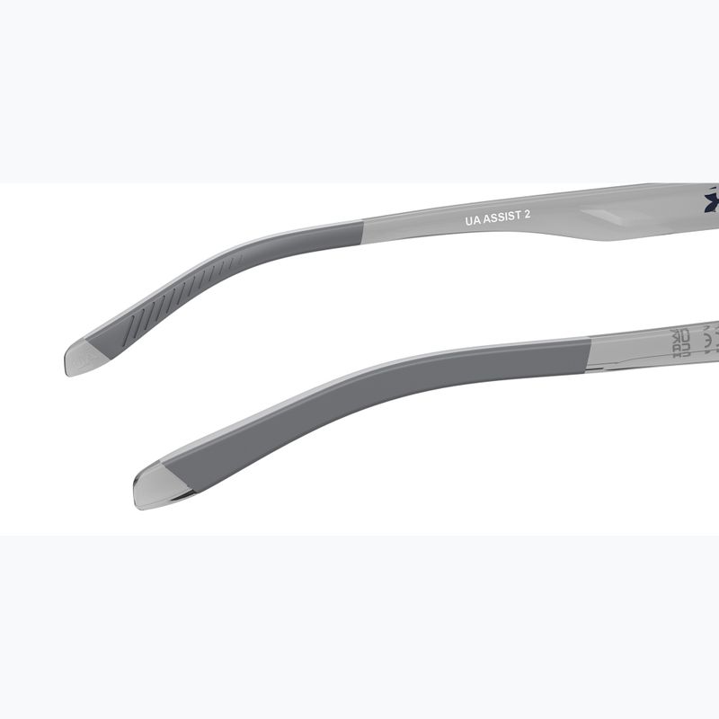 Men's Under Armour Assist 2 grey blue/grey blue multilayer polarised sunglasses 8