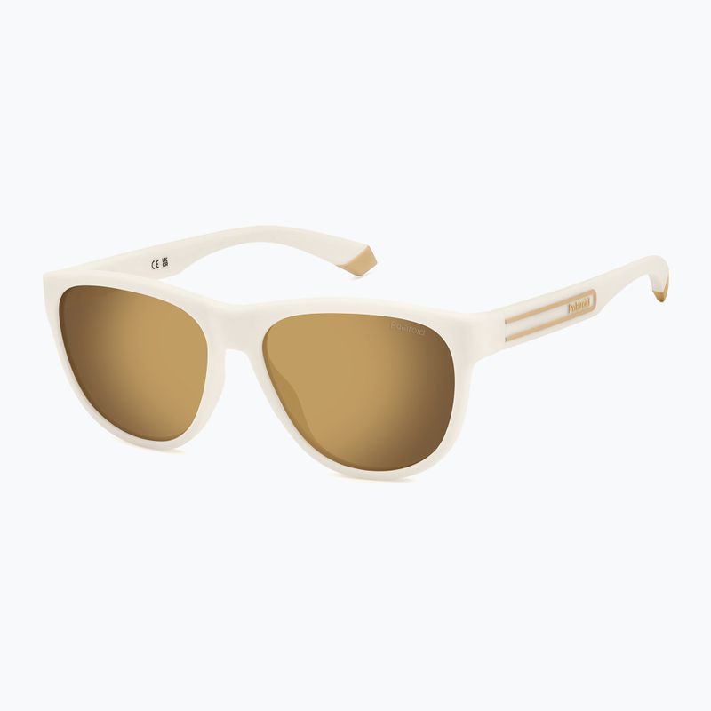 Polaroid PLD 2156/S matte white/grey gold multilayer polarised sunglasses 2