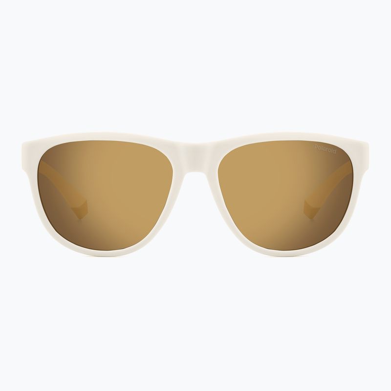 Polaroid PLD 2156/S matte white/grey gold multilayer polarised sunglasses 3