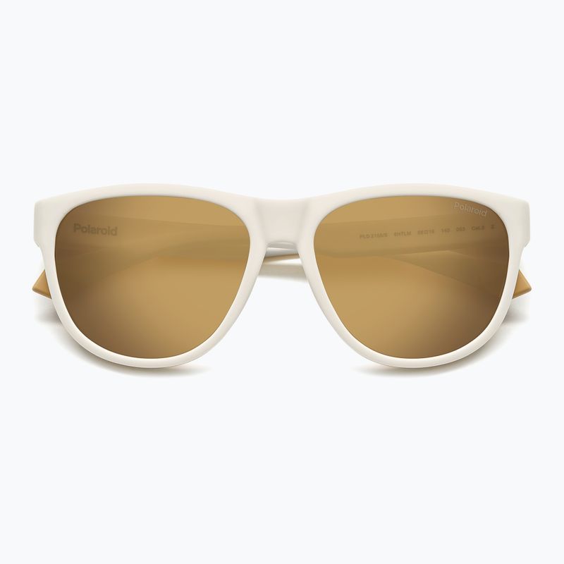 Polaroid PLD 2156/S matte white/grey gold multilayer polarised sunglasses 4