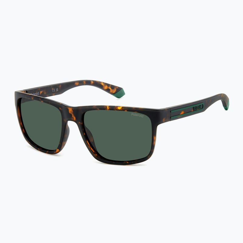 Polaroid PLD 2157/S men's matte brown havana/green polarised sunglasses 2