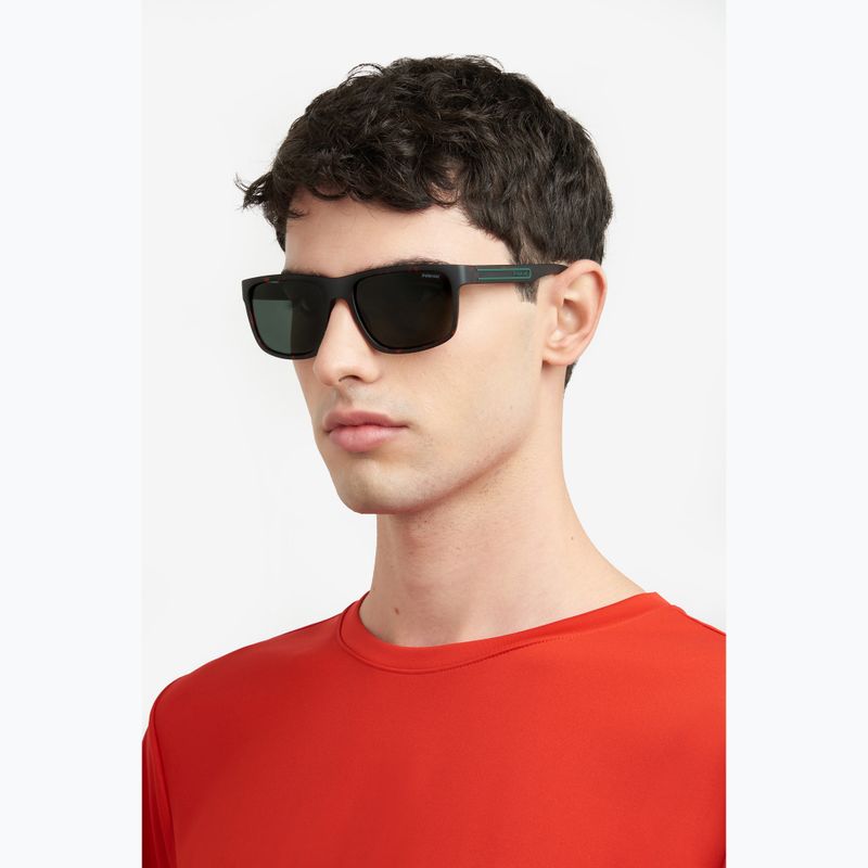 Polaroid PLD 2157/S men's matte brown havana/green polarised sunglasses 7