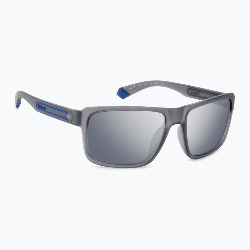 Polaroid PLD 2158/S matte grey/grey silver mirror polarised men's sunglasses