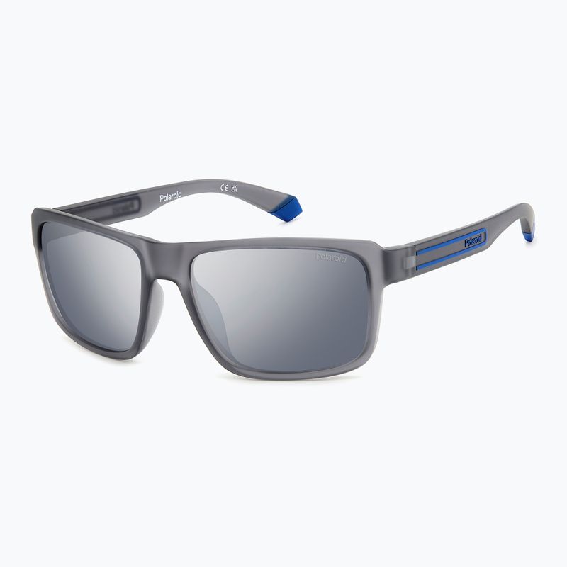 Polaroid PLD 2158/S matte grey/grey silver mirror polarised men's sunglasses 2