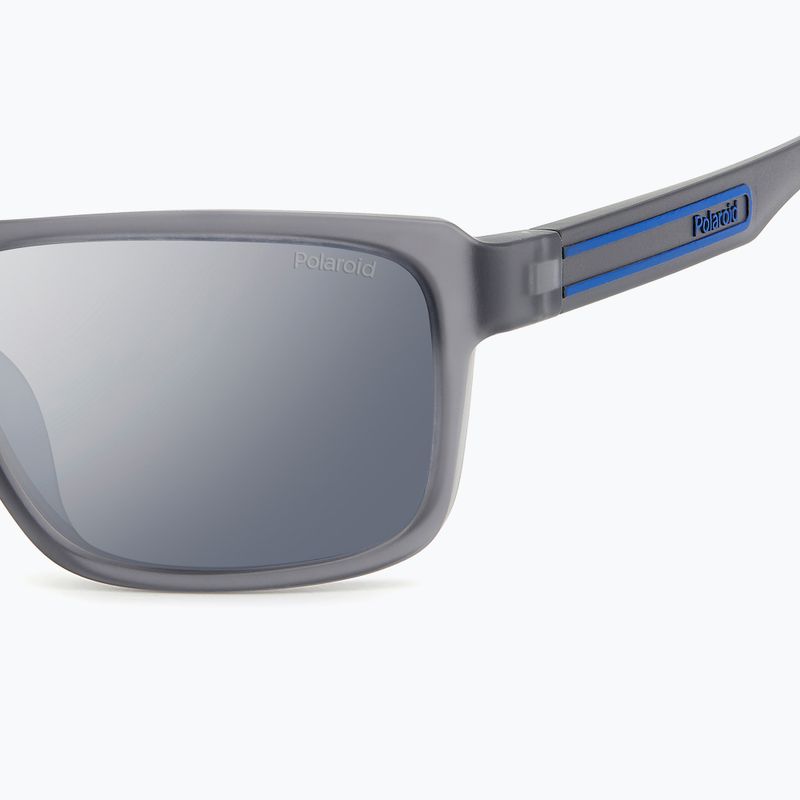 Polaroid PLD 2158/S matte grey/grey silver mirror polarised men's sunglasses 5