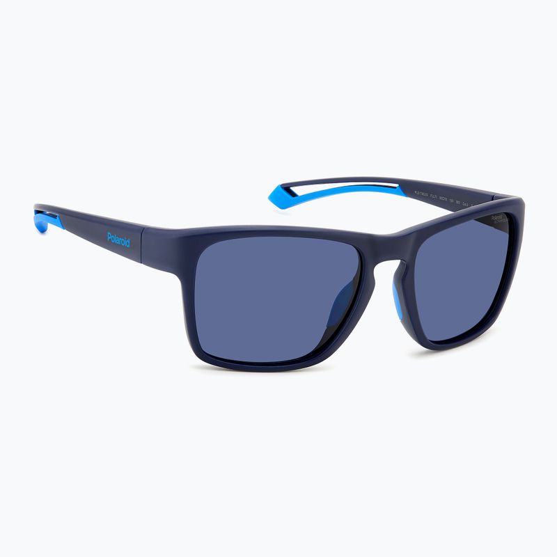 Men's Polaroid PLD 7052/S matte blue/blue polarised high contrast sunglasses