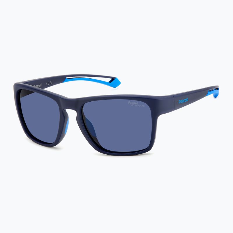 Men's Polaroid PLD 7052/S matte blue/blue polarised high contrast sunglasses 2