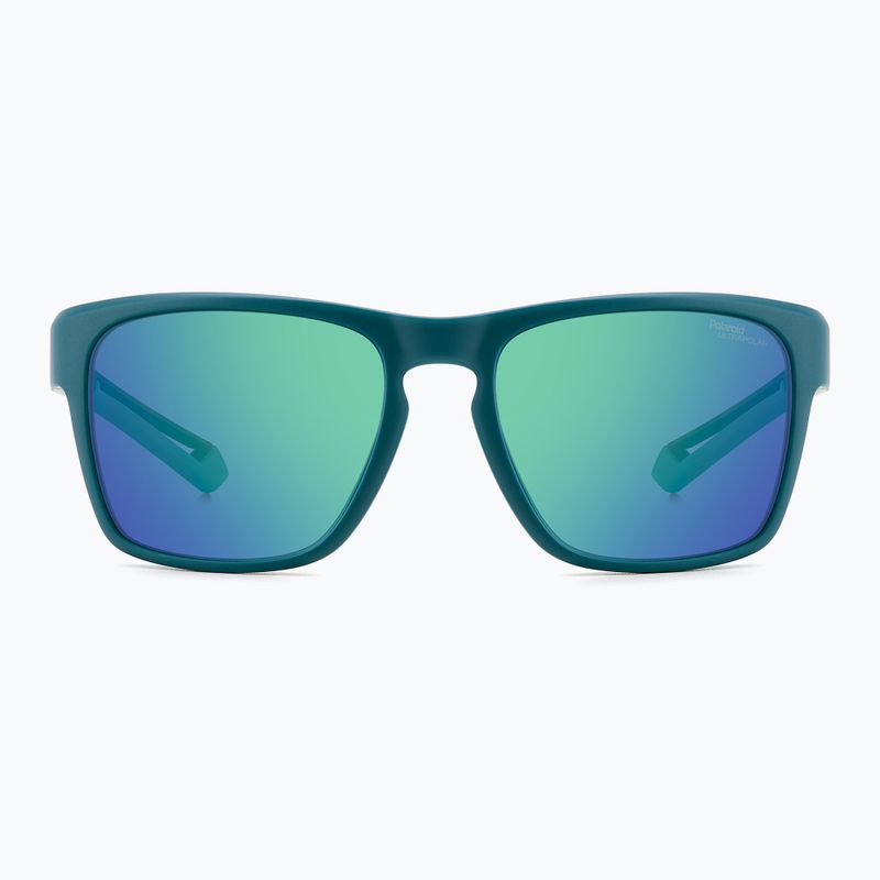 Men's Polaroid PLD 7052/S matte teal/green mirror polarised high contrast sunglasses 3
