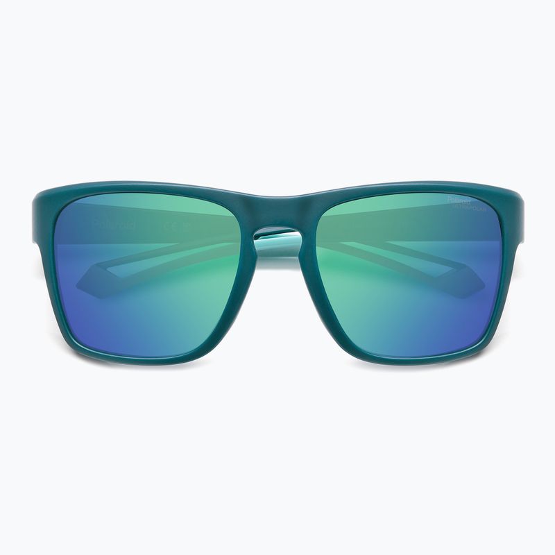 Men's Polaroid PLD 7052/S matte teal/green mirror polarised high contrast sunglasses 4
