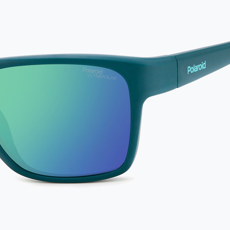 Men's Polaroid PLD 7052/S matte teal/green mirror polarised high contrast sunglasses 5