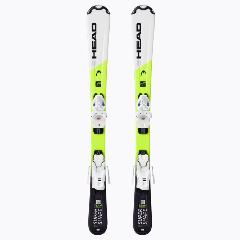 Children's downhill skis HEAD Supershape Team Easy Jrs + Jrs 4.5 white/yellow 314201/100863