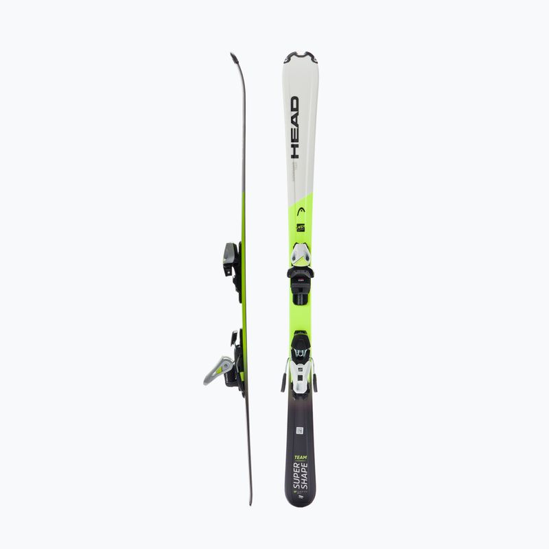 Children's downhill skis HEAD Supershape Team Easy Jrs + Jrs 7.5 white/black/yellow 314201/100862 2