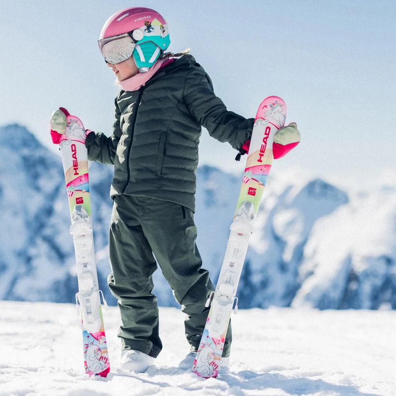 Children's alpine skis HEAD Unicorn Easy JRS + bindings Jrs 4.5 GW CA white/pink 7