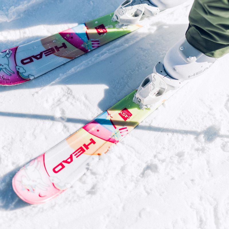 Children's alpine skis HEAD Unicorn Easy JRS + bindings Jrs 4.5 GW CA white/pink 10