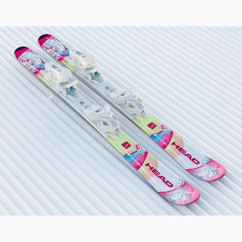 Children's alpine skis HEAD Unicorn Easy JRS + bindings Jrs 4.5 GW CA white/pink 11