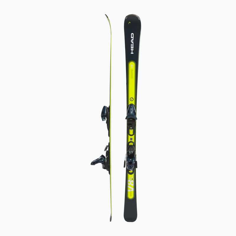 HEAD Shape e-V8 SW AMT-PR + PR 11 dark blue/neon yellow downhill skis 2