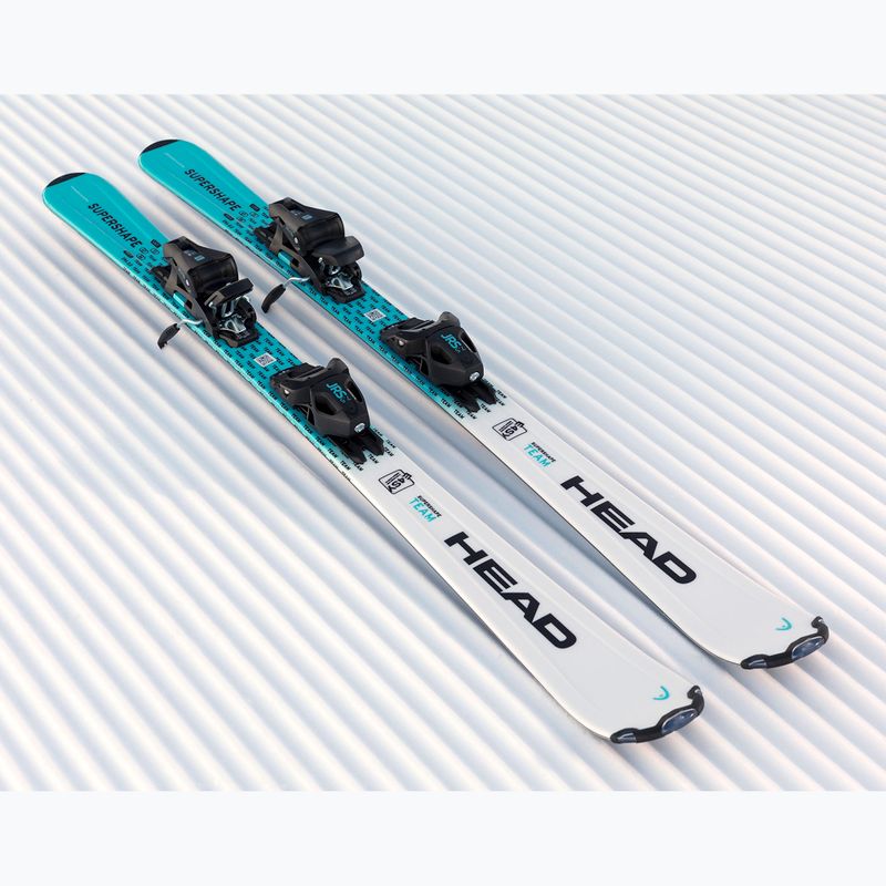 Children's alpine skis HEAD Supershape Team Easy JRS + bindings Jrs 4.5 GW CA white/blue 8