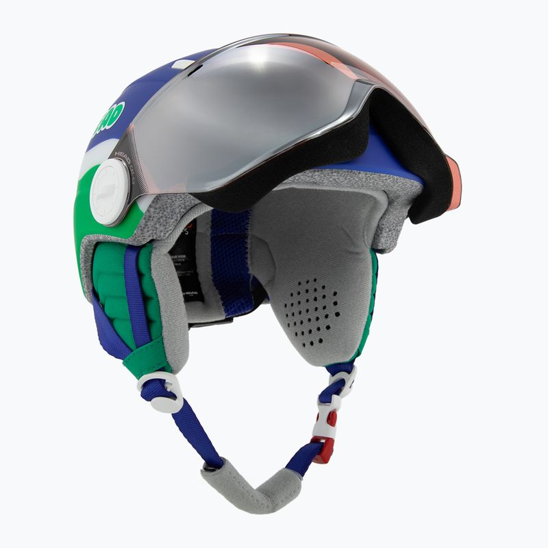 Head Mojo Visor Jr children's ski helmet blue/green/silver red 9