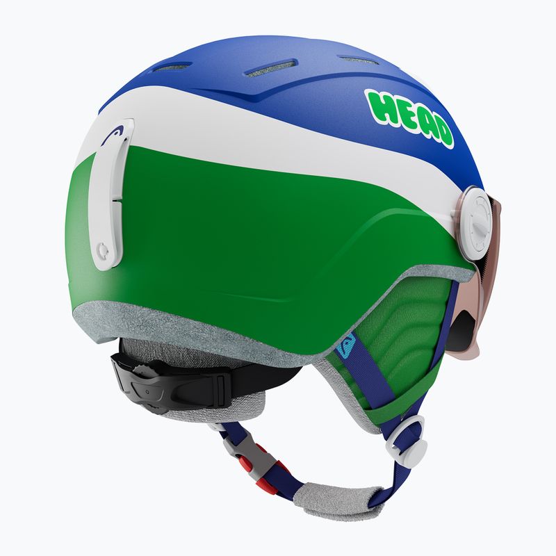 Head Mojo Visor Jr children's ski helmet blue/green/silver red 2