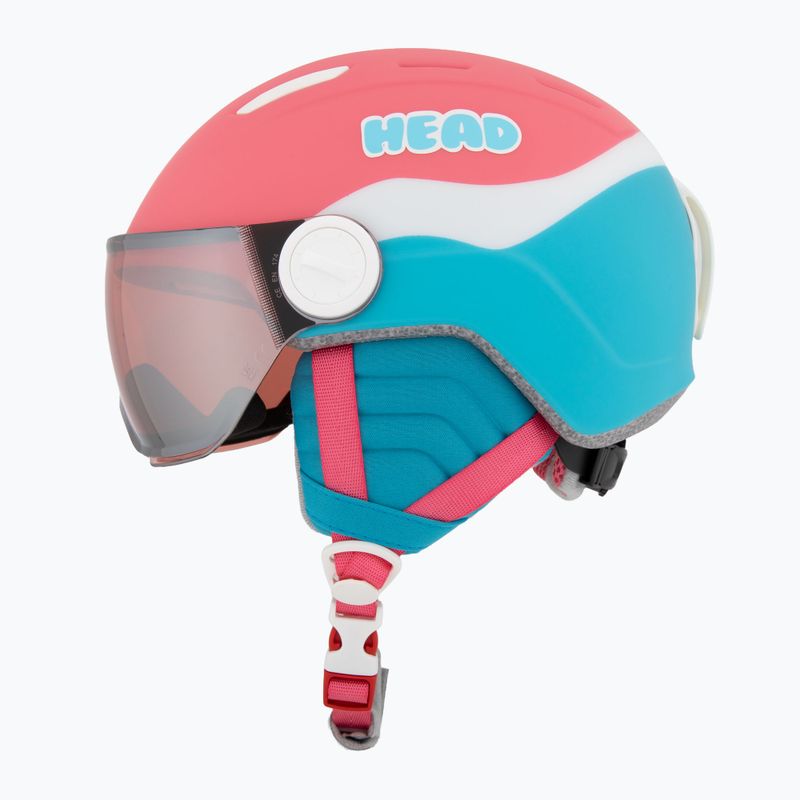HEAD Children's Ski Helmet Maja Visor pink/blue/silver red 3