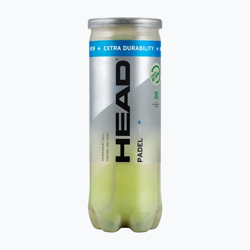 HEAD Padel Pro+ padel balls 3 pcs. yellow 2