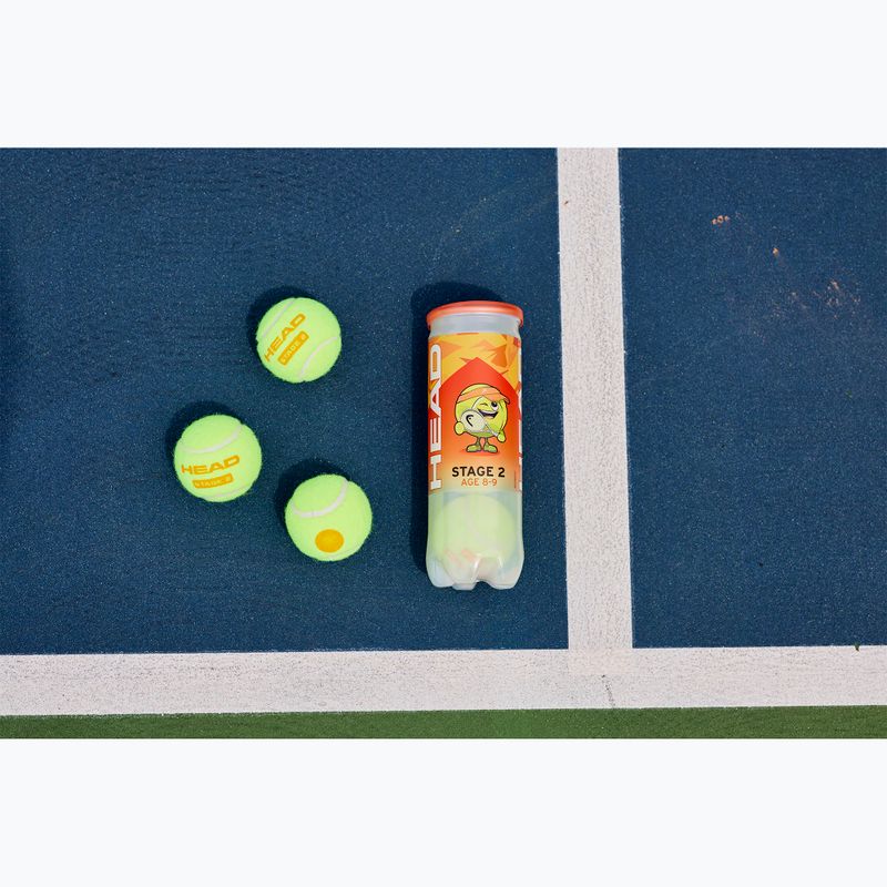 HEAD Stage 2 children's tennis balls 3 pcs orange 4