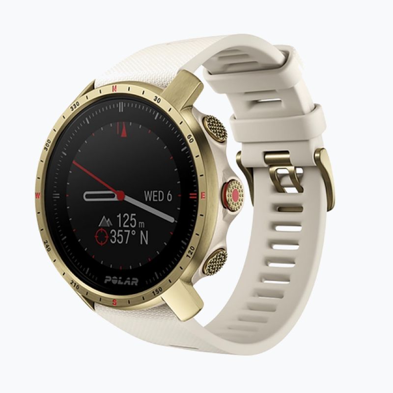Polar white and gold Grit X Pro watch