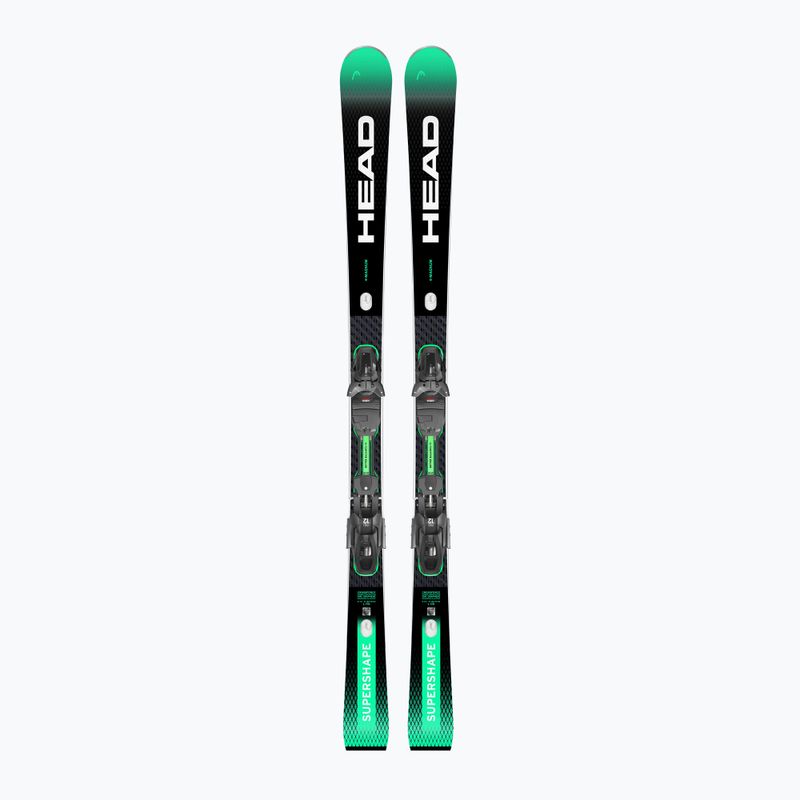 HEAD Supershape e-Magnum SW BB-PR downhill skis + PRD 12 GW bindings black/green